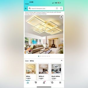 41.7in Modern Dimmable LED Ceiling Light,120W White Flush Mount Ceiling Light